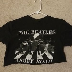 Beatles tshirt// cropped